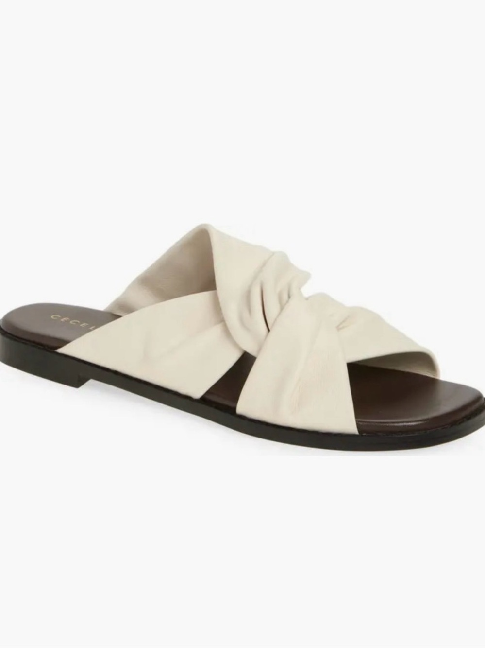 Soft Knot Slide Sandal in Cream